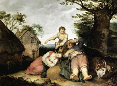 Abraham Bloemaert (Gorinchem 1566-1651 Utrecht) Rural genre scene with The Prodigal Son