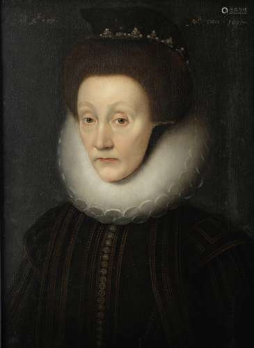 Flemish School, 1617 Portrait of a lady, bust-length, in a pearl headdress