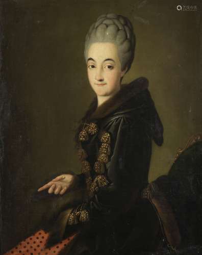 Carl Ludwig Christinec (? 1732-circa 1794 Saint Petersburg) Portrait of Clementina Gomm, half-len...