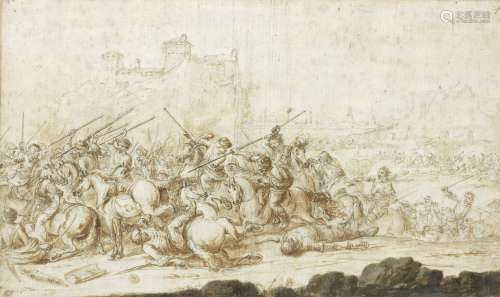 Francesco Antonio Simonini (Parma 1686-1753) A cavalry skirmish