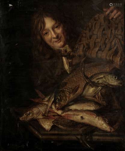 Attributed to Mathijs Wulfraet (Arnhem 1648-1727 Amsterdam) A fisherman with his catch