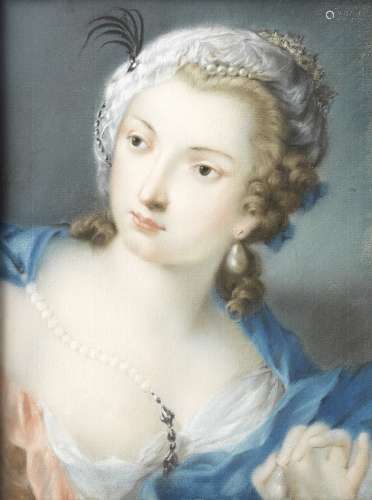 Follower of Rosalba Carriera (Venice 1675-1757) Portrait of a lady in a turban as Cleopatra