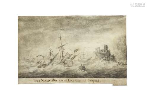 Thomas Baston (active Britain, 1699-1730) A shipwreck unframed (together with accompanying engrav...