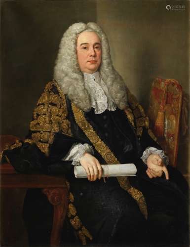 Stephen Slaughter (London 1697-1765) Portrait of Robert Jocelyn, Baron Newport, in the robes of L...