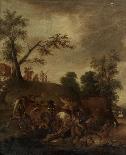 Circle of Jan van Huchtenburg (Haarlem 1647-1733 Amsterdam) A cavalry skirmish