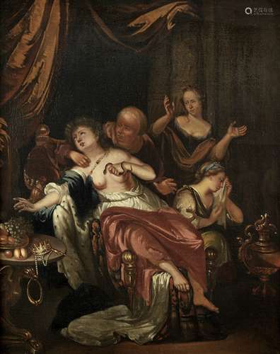 Follower of Willem Van Mieris the Elder (Leyden 1662-1747) The Death of Cleopatra