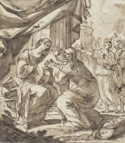 Attributed to Pietro Antonio de Pietri (Premia 1663-1716 Rome) The Madonna and Child with Saint Anne