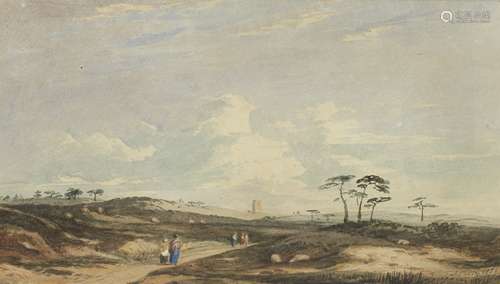 John Varley OWS (London 1778-1842) The Tower on Leith Hill, Dorking (with another by the same han...