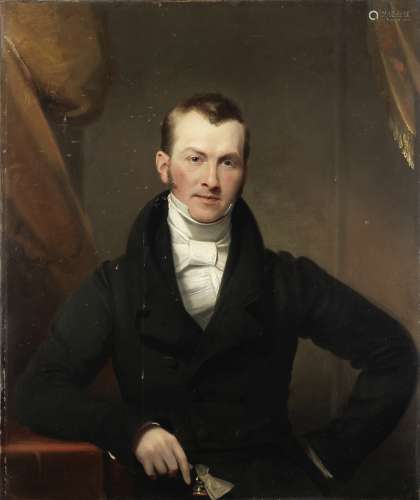 Attributed to Richard Rothwell (Athlone 1800-1868 Rome) Portrait of a gentleman, half-length, in ...