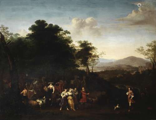 Attributed to François Verwilt (Rotterdam 1620-1691) The Meeting of Jacob and Laban