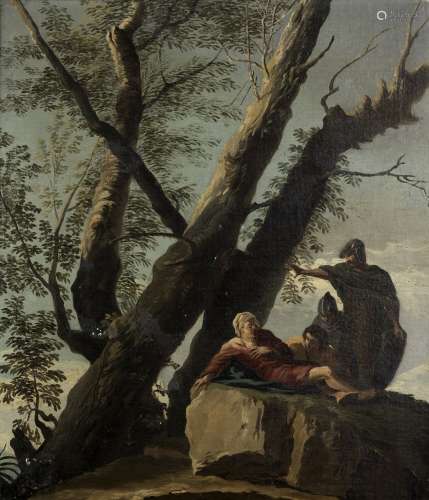 After Andrea Locatelli, 18th Century Figures seated at the foot of a tree