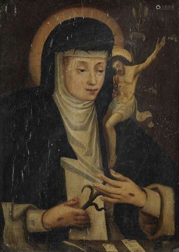 Spanish School, 17th Century Saint Catherine of Siena (together with a cut-down portrait from the...