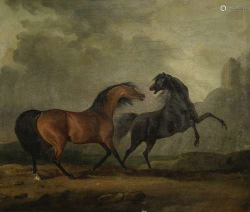 Follower of Sawrey Gilpin R.A. (Cumbria 1733-1807 London) Horses fighting