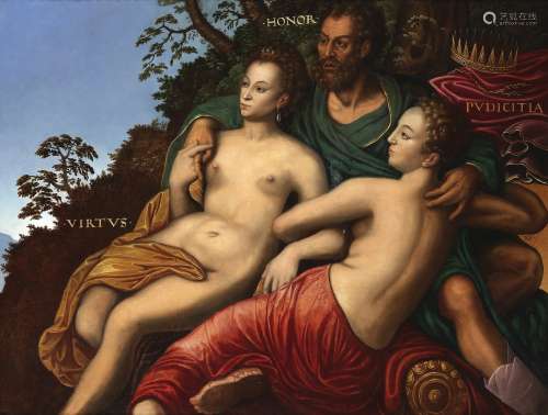 Circle of Anthonie Claessens (Bruges circa 1536-1613) An Allegory of Virtue and Vice