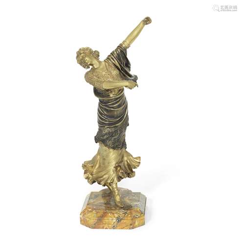 Paul Philippe (Polish, active France early 20th century) 'Spanish Dancer': A Large Art Deco Gilt...