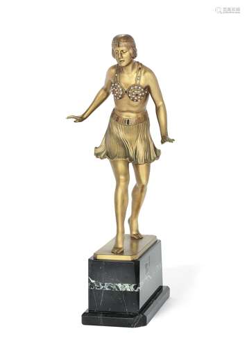 H.Reider (German, active early 20th century) 'Charleston Dancer': An Art Deco Gilt-Bronze and 'Je...