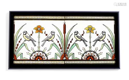 Christopher Dresser (British, 1834-1904) for Mintons China Works Two Framed Ceramic Tiles, circa ...