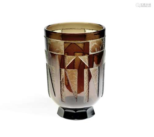 Verame (French) A French Art Deco Acid-Etched Vase, circa 1930