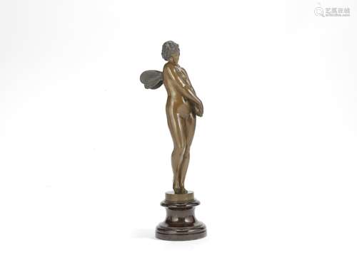 Gustav Heinrich Eberlein (German, 1847-1926) A Patinated Bronze Figure of a Winged Nymph, circa 1900