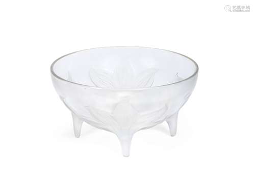 René Lalique (French, 1860-1945) A Pre-War 'Lys' Bowl, design introduced in 1924