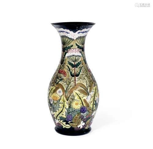 Rachel Bishop (British) for Moorcroft 'Ryden Lane': A Very Large Earthenware Vase, dated 1997