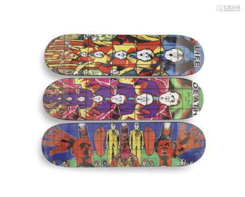 Gilbert & George (British) for Supreme, New York A Set of Three Skateboard Decks, 2019 Edition