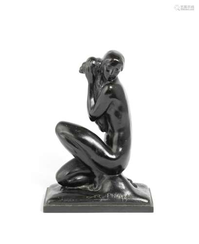 Abel René Phillippe (French, active first half of the 20th Century) A Patinated Bronze Figure of...