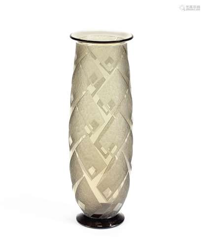 Daum Frères & Cie (French) A French Art Deco Acid-Etched Vase, circa 1930