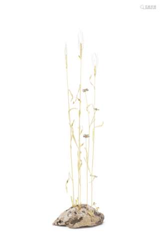 LIN SPROULE: a unique 18 carat vari-coloured gold wheat and flower sculpture London 2019 / 2020