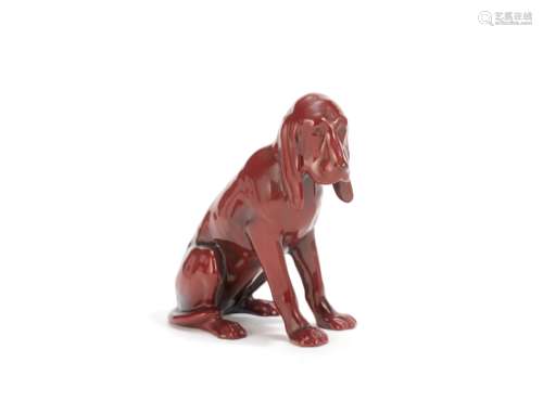 Royal Doulton A Flambé Glazed Model of a Bloodhound, circa 1926