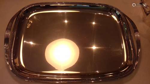 A Danish silver two-handled tray Frantz Hingelberg, stamped 'STERLING DENMARK' circa 1954