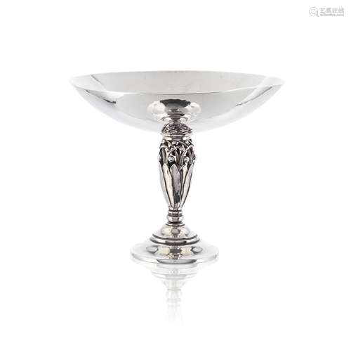 GEORG JENSEN: a Danish silver tazza, designed by Johan Rohde pattern 574C, import marks for Lond...