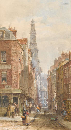 Louise J. Rayner (British, 1832-1924) High Street, Salisbury; and a companion painting (a pair) the first 12 1/2 x 8 3/4in (31.8 x 22.3cm); the second 11 1/4 x 6 3/4in (28.6 x 17.2cm)