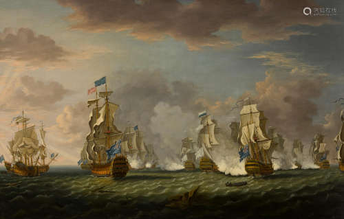 Richard Paton (London 1717-1791) The battle off Lagos, August 18, 1759 29 3/4 x 46 1/4in (75.6 x 117.5cm)