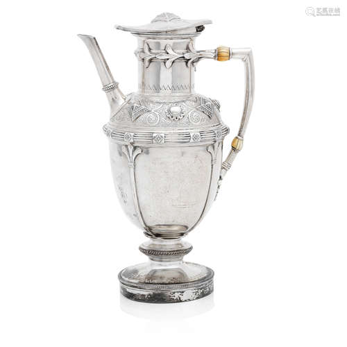 A Victorian silver ewer by Johnson, Walker & Tolhurst, London 1879