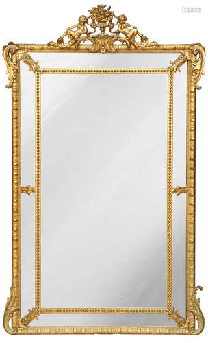 A late 19th century gilt framed wall mirror