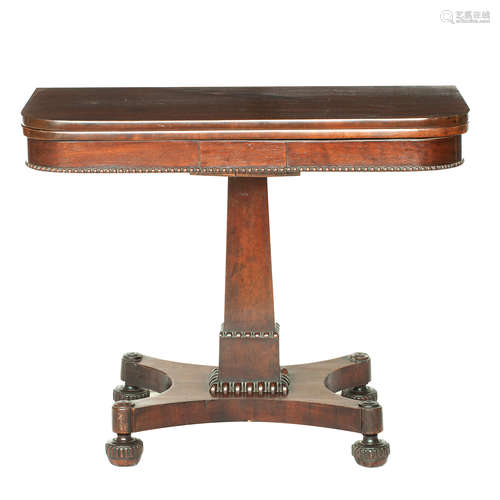 A 19th century mahogany card table