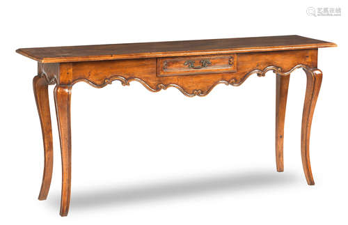 A French walnut side table in Provincial 18th century style, 20th century