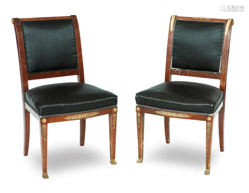 A pair of Empire Revival mahogany chairs, late 19th/early 20th century