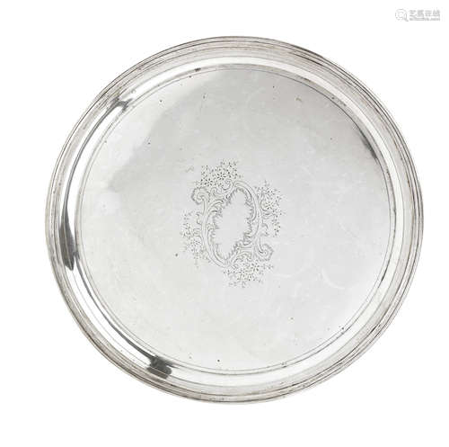 A German silver tray 800 standard, with makers mark of VA