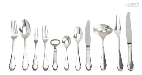 A composite canteen of Danish silver flatware first quarter 20th century, makers to include J.Svinth, assay master C.F Heise, also stamped with the Dansk Arbedje mark