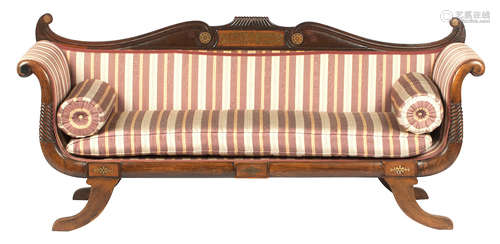 A 19th century Regency mahogany sofa