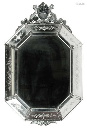 A 20th century octagonal Venetian style wall mirror