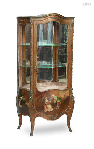 An early 20th century painted vitrine