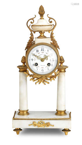 A late 19th century marble and giltmetal mounted mantel clock The dial inscribed Robert Quesnel Honfleur