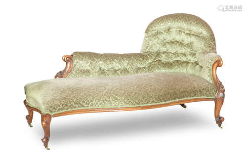 A 19th century mahogany framed chaise longue