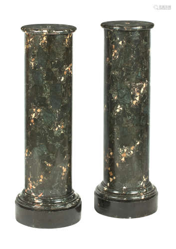 A pair of marble pedestals, probably early 20th century