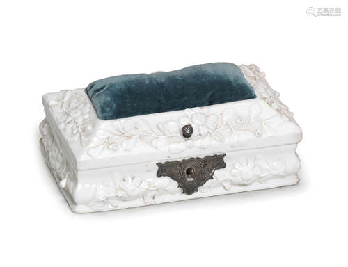 A Mennecy silver-mounted white box and cover Circa 1760