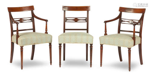 A set of ten 19th century mahogany dining chairs