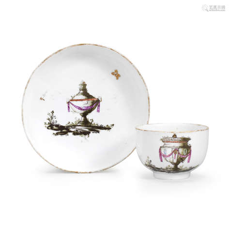 A rare Fulda teacup and saucer Circa 1775